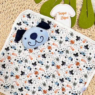Naninha Enxoval - Cachorrinho - Azul Jeans e Off White